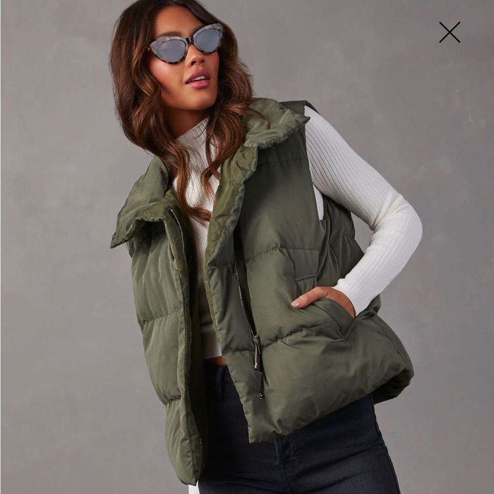 Puffer Vest- Olive